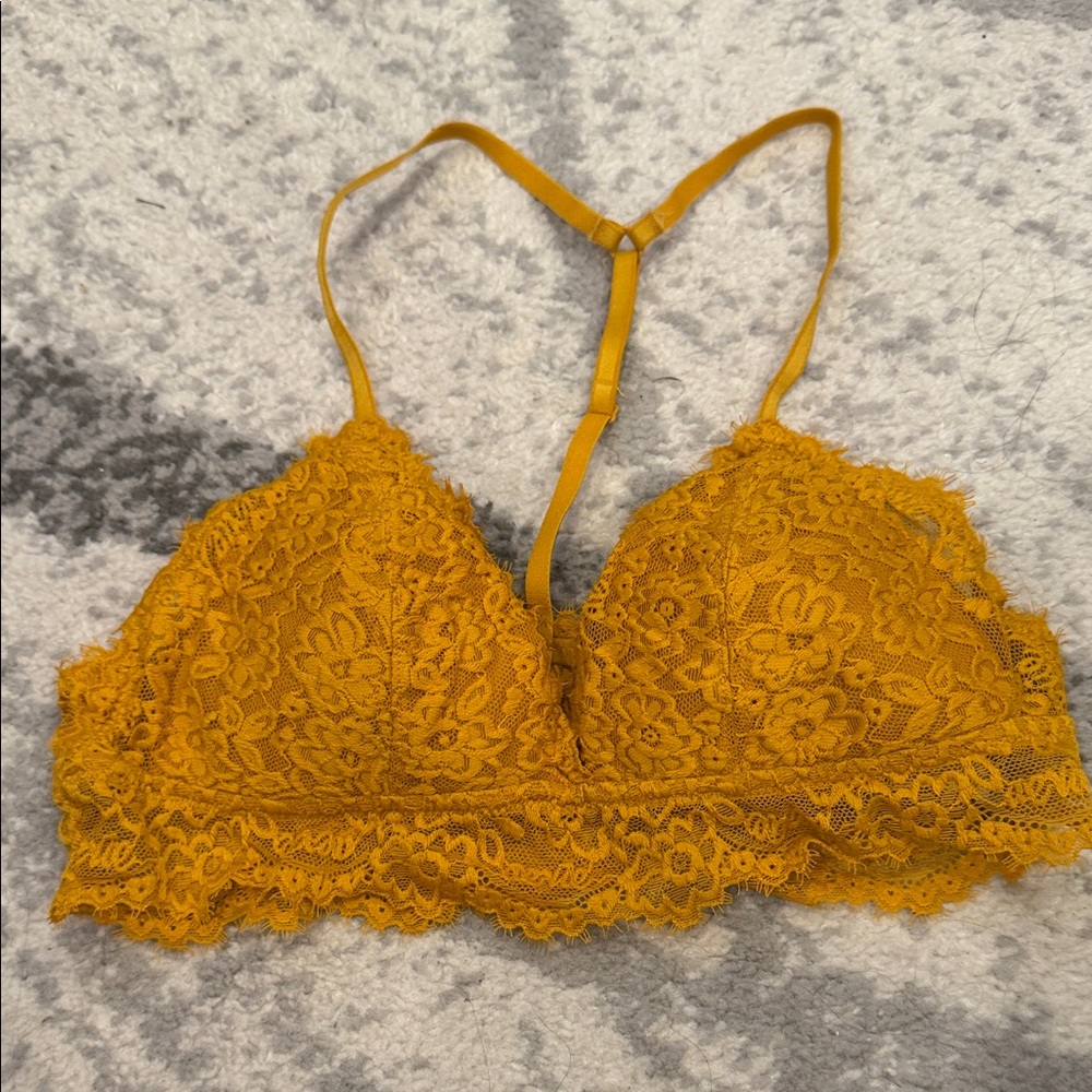 Aerie Mustard Lace Bralette